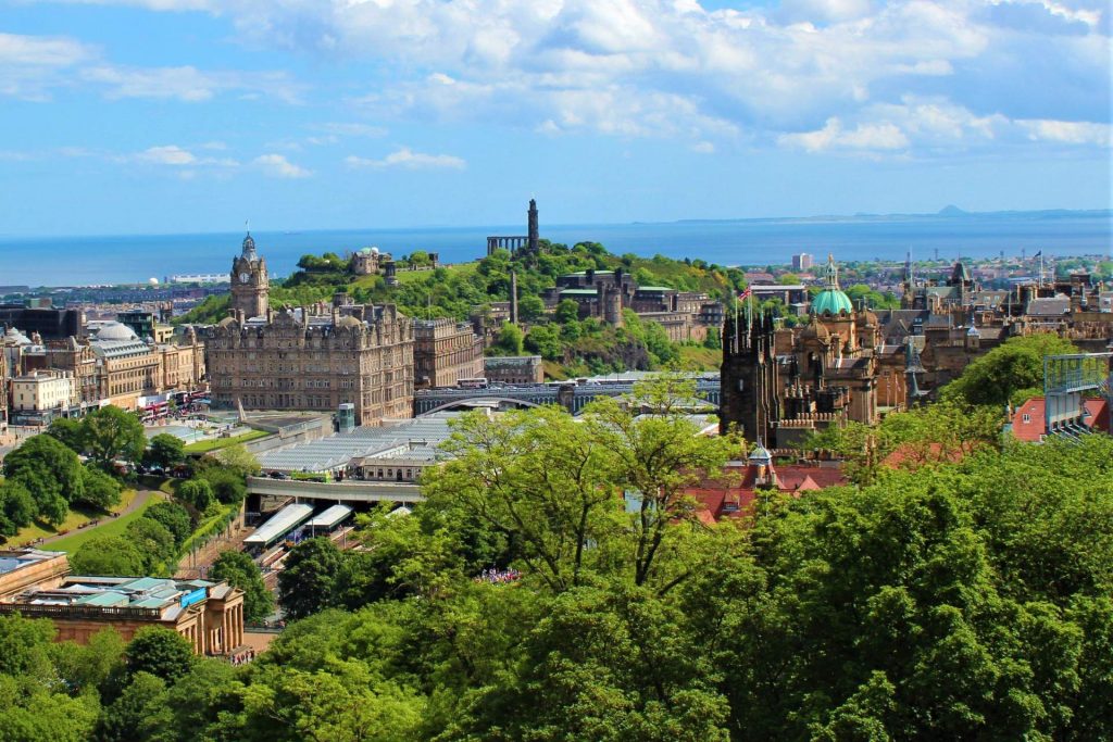 View of Edinburgh city from a height