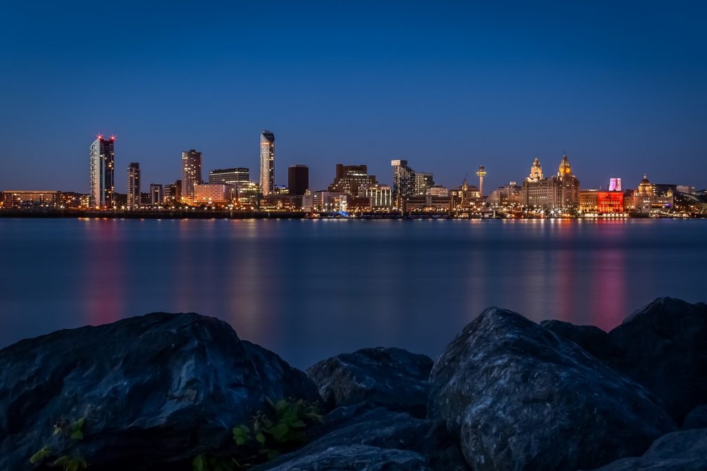 View of liverpool city centre from across the water