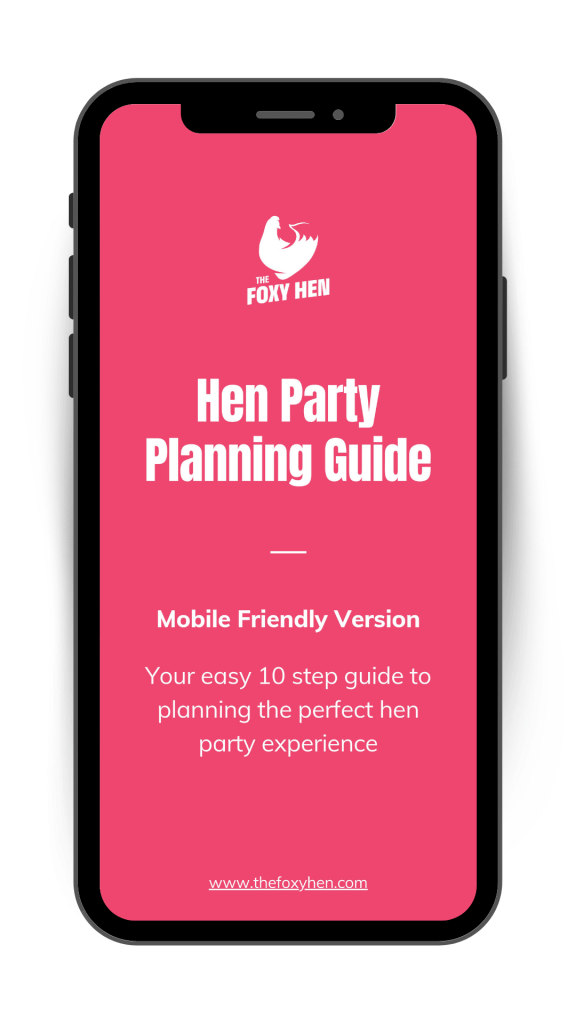 Hen party planning guide sample page