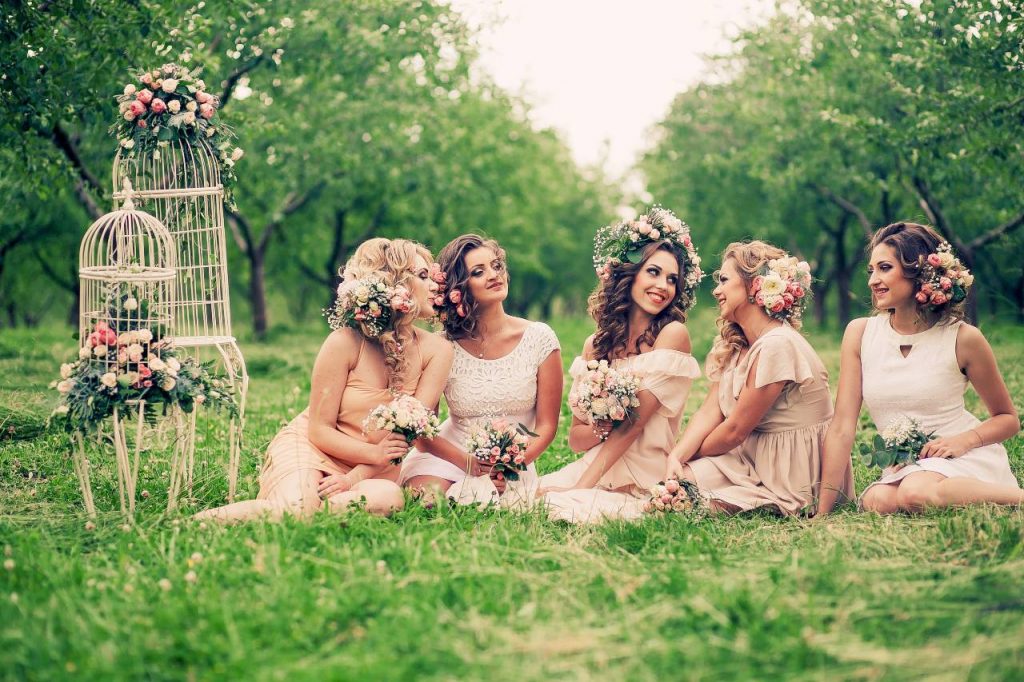 Floral hen party outfits for a garden hen party