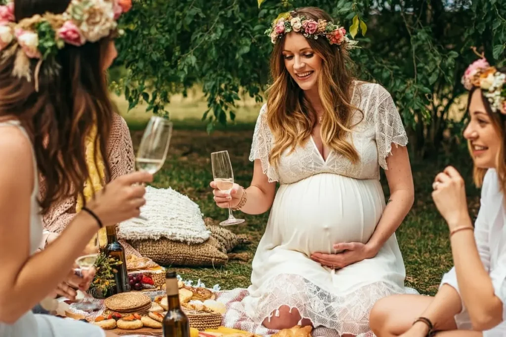 Hen do picnic as hen party ideas for pregnant brides