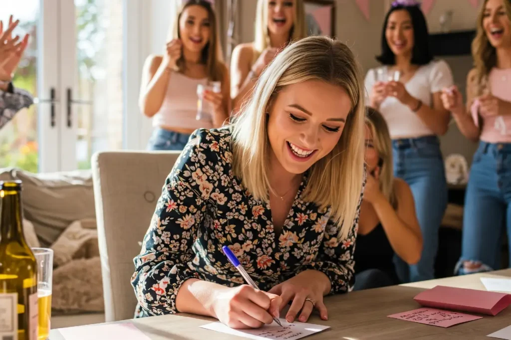Clean hen party games including the vow factor for writing vows for the couple